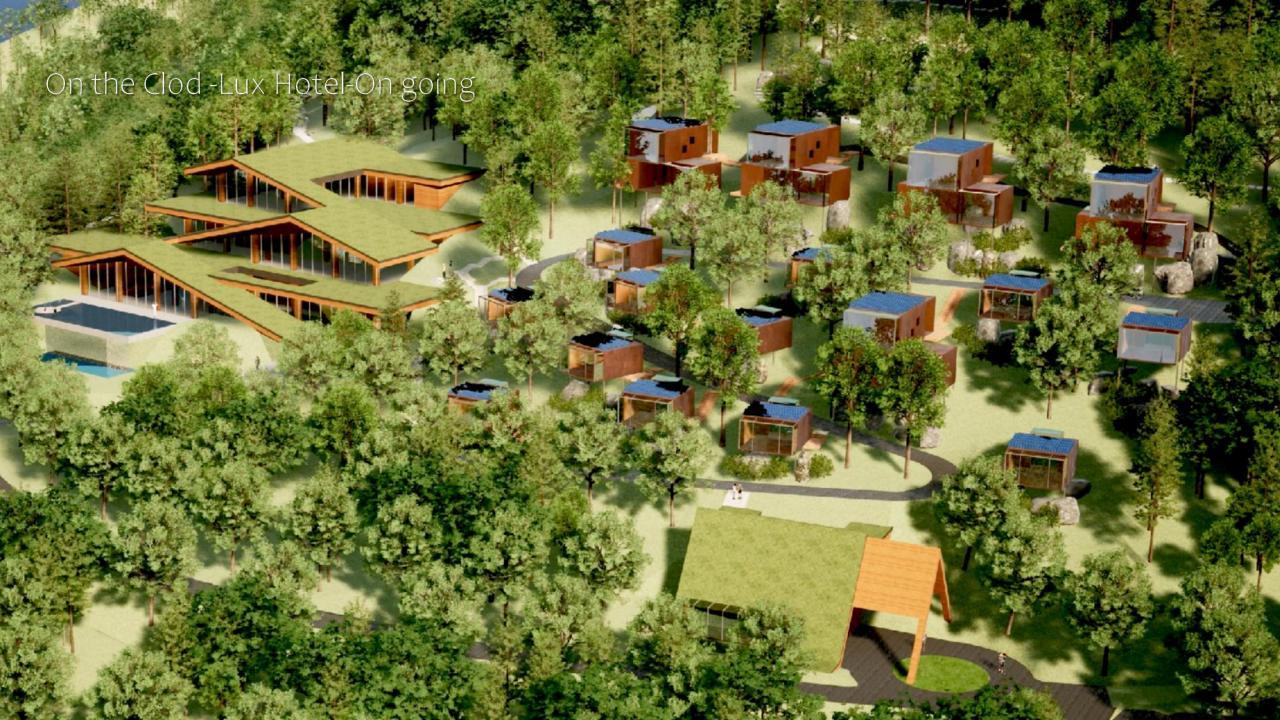 Aerial view of a large luxury modular hotel resort